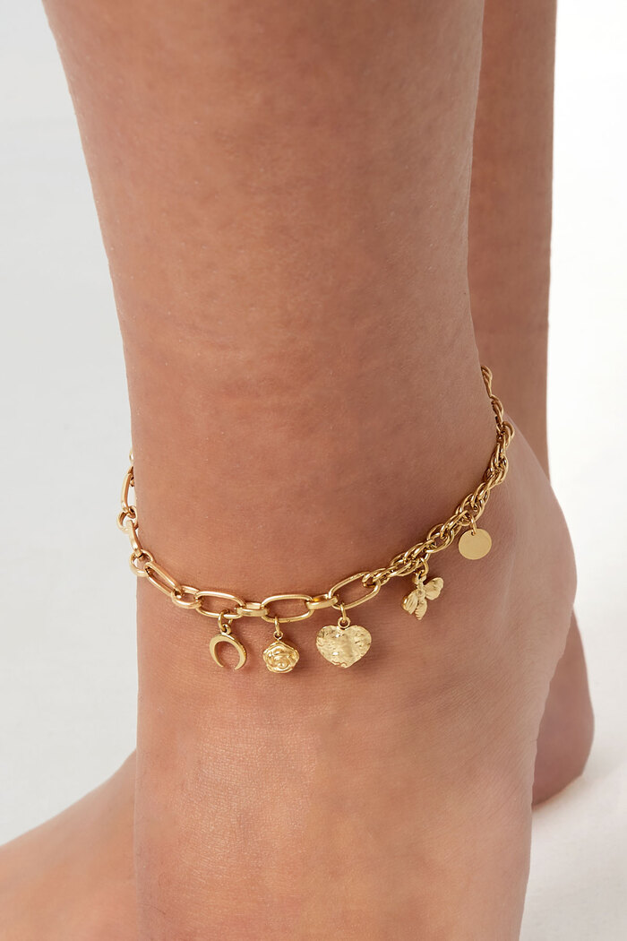 Anklet links with charms - gold Picture3